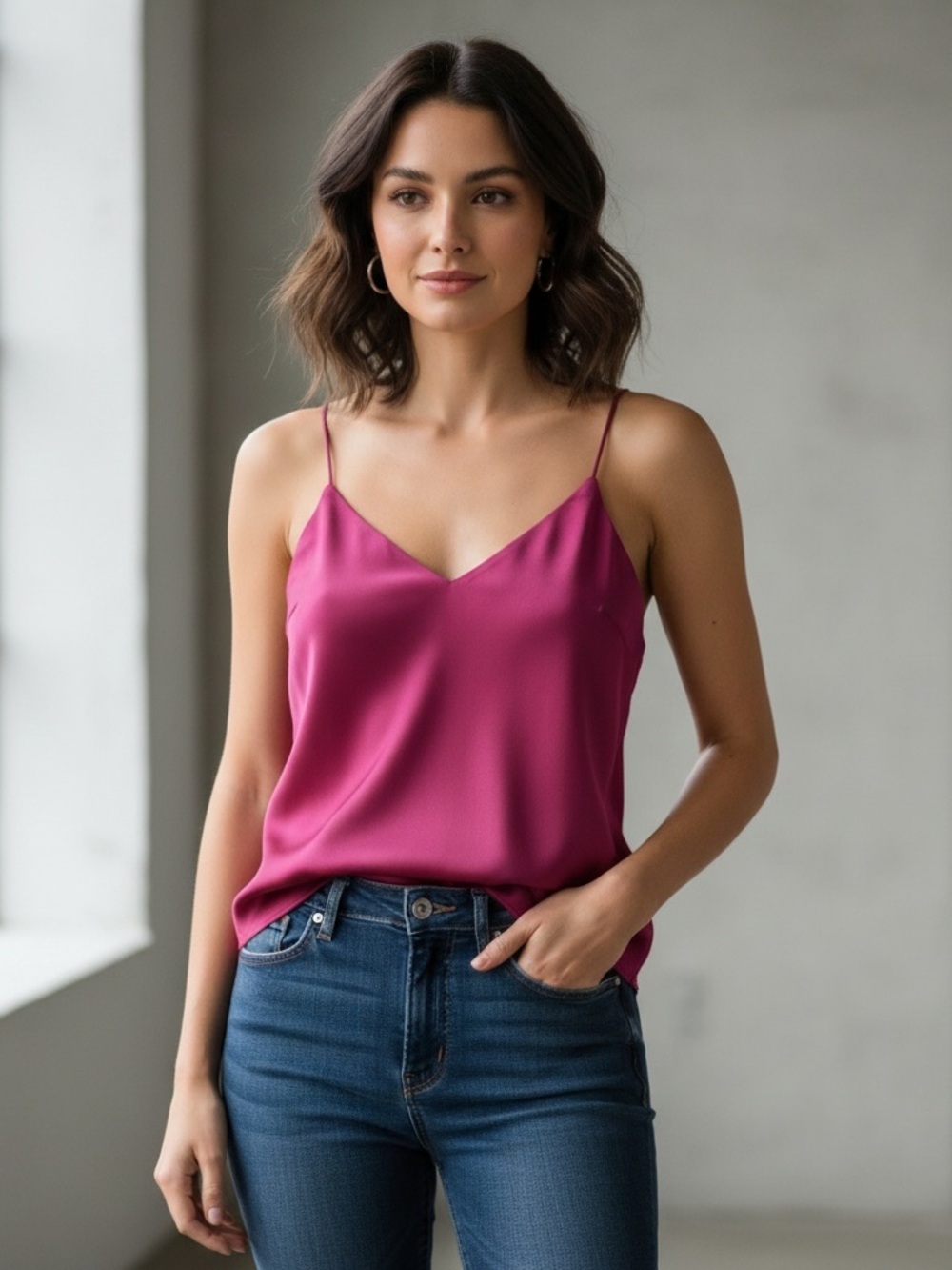 🌟Satin Reversible/Lined Burgundy Women Cami Top Size XS - NWOT